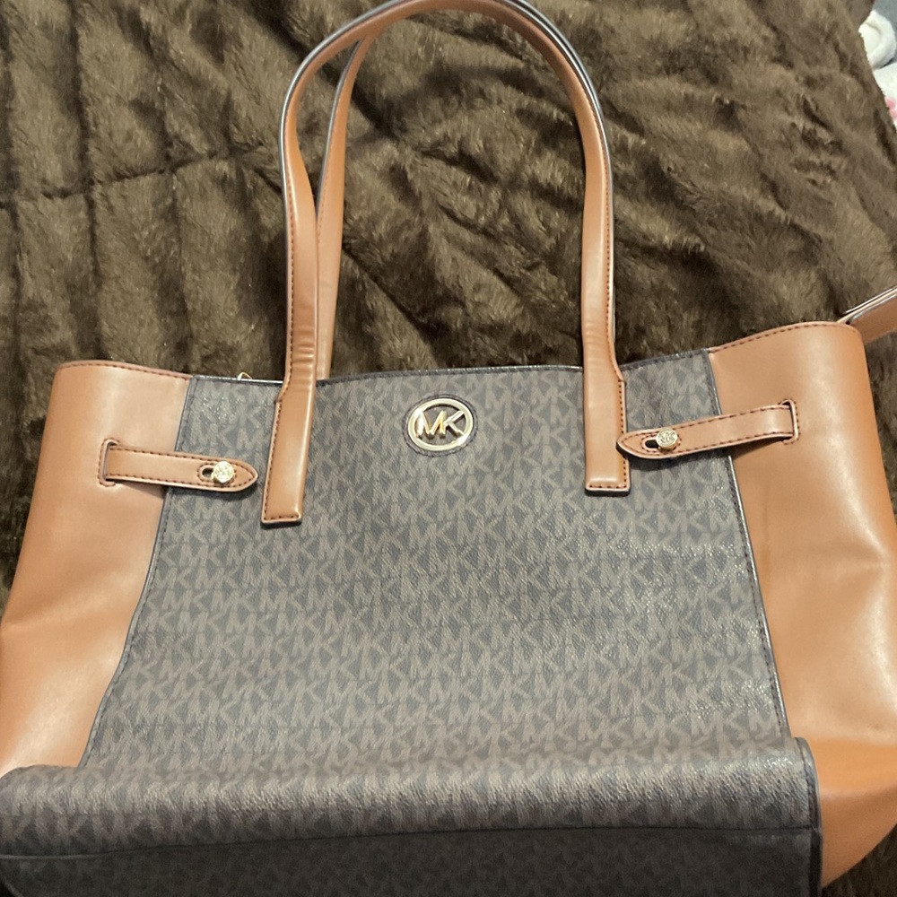 Michael Kors Brown and Tan Tote Bag